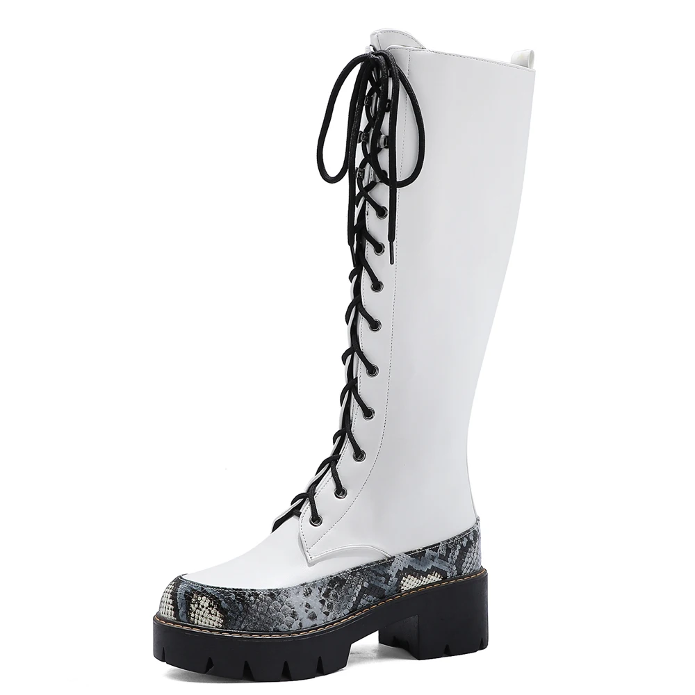 Сапоги до колена из ПУ кожи со змеиным принтом, на толстой подошве, с перекрестной шнуровкой, с подкладкой из плюша, на платформе, с окантовко...
Сапоги до колена из ПУ кожи со змеиным принтом, на толстой подошве, с перекрестной шнуровкой, с подкладкой из плюша, на платформе, с окантовко...