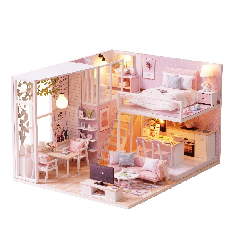 Creative Mini Handmade Doll House Furniture Miniature Wooden Assemble Toys Flash Loft Building DIY House Dollhouse Model Gift
Creative Mini Handmade Doll House Furniture Miniature Wooden Assemble Toys Flash Loft Building DIY House Dollhouse Model Gift