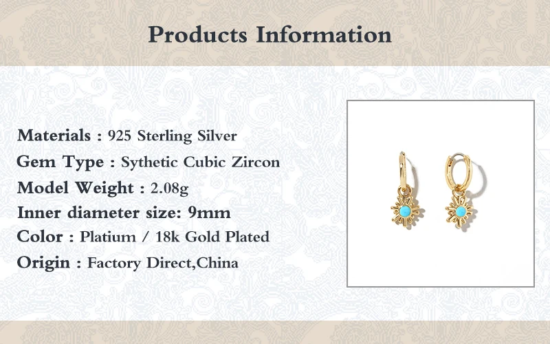 KOJ Trendy 925 Sterling Silver Personalized Shiny Green Crystal Zircon Sun Retro Charm Hoop Earrings for Women Earring Jewelry
KOJ Trendy 925 Sterling Silver Personalized Shiny Green Crystal Zircon Sun Retro Charm Hoop Earrings for Women Earring Jewelry