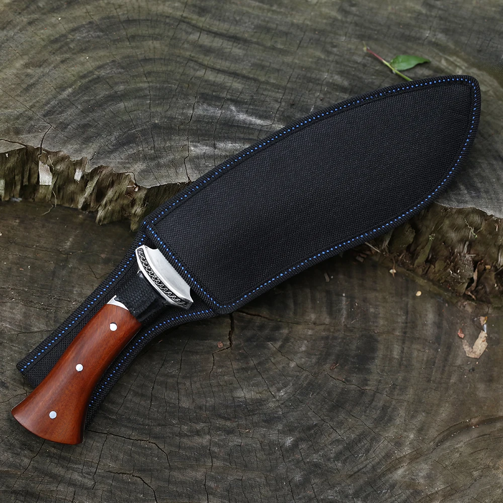 

Kukri Machete with Sheath Stainless Steel survival Knives Cool Steel Sword Outdoor tool Rosewood Handle