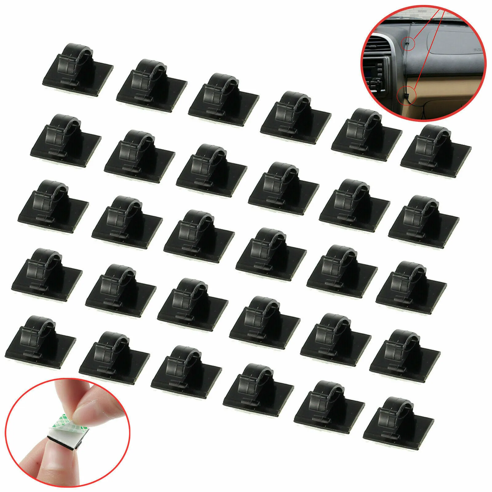 40X Mini Car Wire Clips Black Rectangle Tie Sticker Cable Cord Holder Space-saving Used In Plastic Plates Glass
40X Mini Car Wire Clips Black Rectangle Tie Sticker Cable Cord Holder Space-saving Used In Plastic Plates Glass