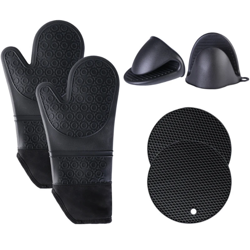 Silicone Oven Mitts Set Food Safe Oven Gloves Microwave Oven Gloves Oven Mitts and Pot Holders Sets
Silicone Oven Mitts Set Food Safe Oven Gloves Microwave Oven Gloves Oven Mitts and Pot Holders Sets