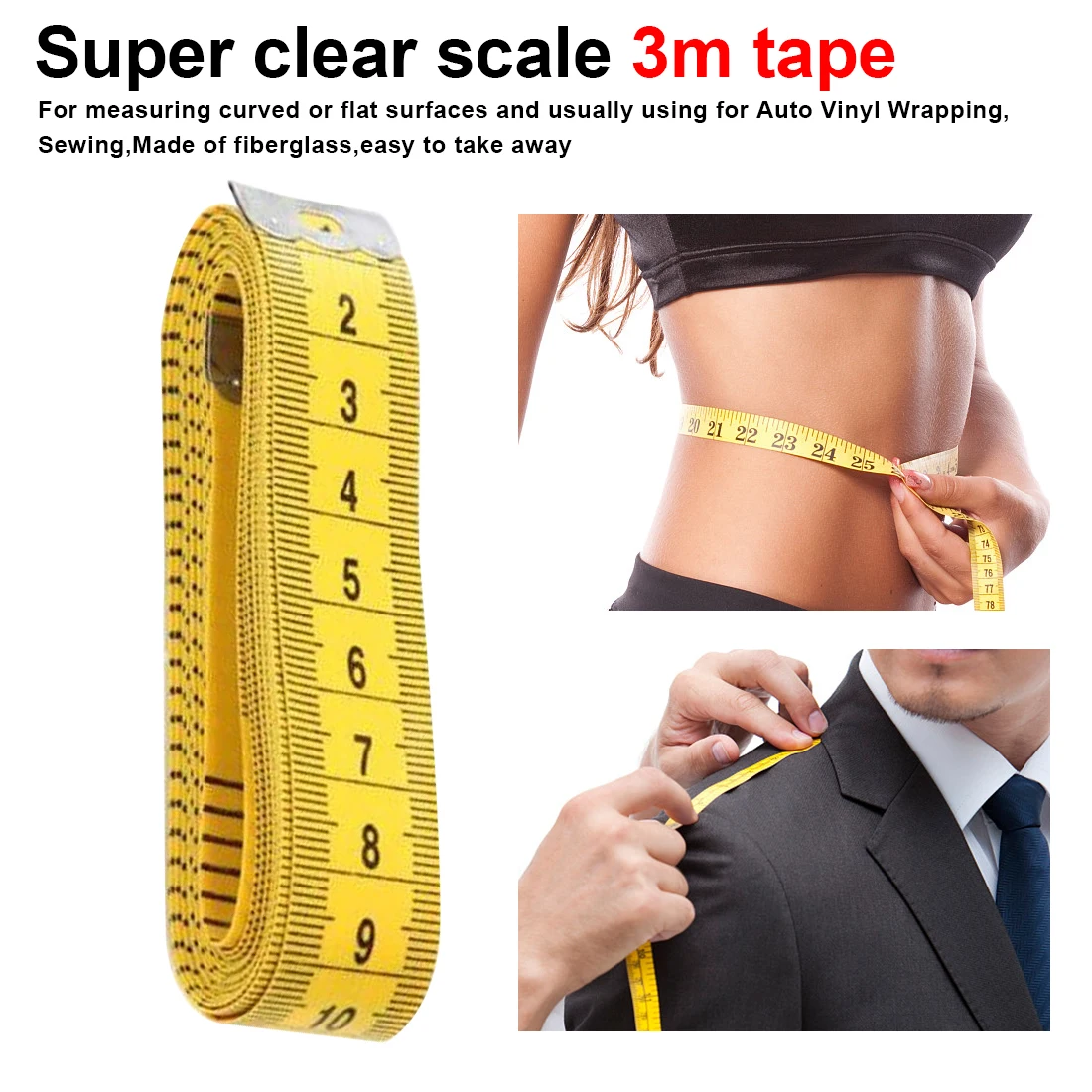 Soft Ruler 3m/300cm anthropometric ruler High quality durable sewing tailor tape measure cm gauge sewing ultra-clear scale srule
Soft Ruler 3m/300cm anthropometric ruler High quality durable sewing tailor tape measure cm gauge sewing ultra-clear scale srule
