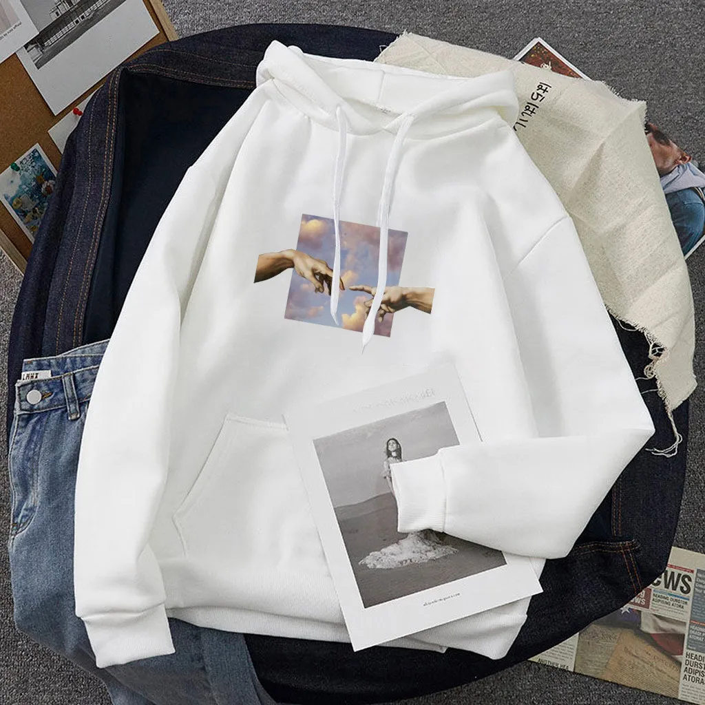 Women's Printed Hoodie With big pockets Long Sleeve Hooded Ladies Pullover Tops Autumn Winter harajuku Lady Jumper Sweatshirt
Women's Printed Hoodie With big pockets Long Sleeve Hooded Ladies Pullover Tops Autumn Winter harajuku Lady Jumper Sweatshirt