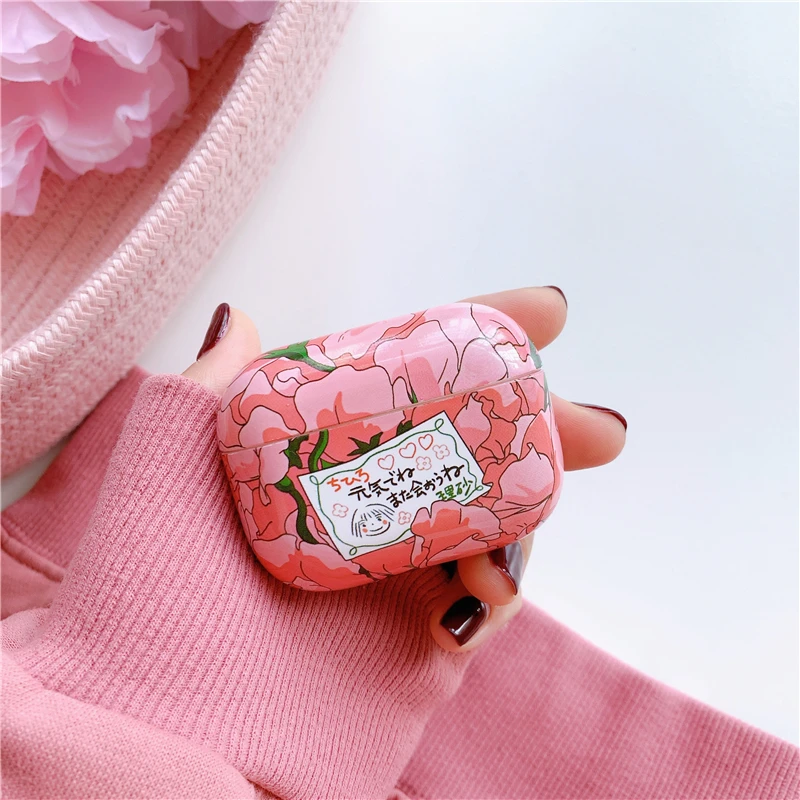 Розовый милый японский персиковый беспроводной для iPhone airpods Pro 1 2 3 чехол