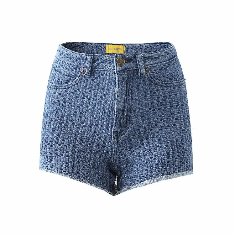 Summer New Korean Style Fashion Women's Wear Sexy Low Waist Woven Jacquard Raw Edge Denim Shorts
Summer New Korean Style Fashion Women's Wear Sexy Low Waist Woven Jacquard Raw Edge Denim Shorts