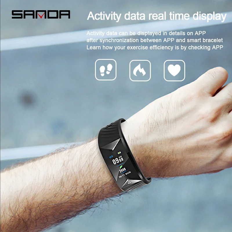 Sanda S5 New Smart Bracelet Color Screen Sports Pedometer Heart Rate Smart Wristband Blood Pressure Measurement Waterproof
Sanda S5 New Smart Bracelet Color Screen Sports Pedometer Heart Rate Smart Wristband Blood Pressure Measurement Waterproof