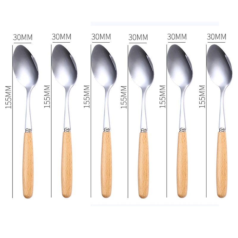 Wooden Handle Spoons set 6 pcs Stainless steel Tea Spoon Dessert Coffee Ice Cream spoons Long Ice Scoop Tiny Spoon Drop Shipping
Wooden Handle Spoons set 6 pcs Stainless steel Tea Spoon Dessert Coffee Ice Cream spoons Long Ice Scoop Tiny Spoon Drop Shipping