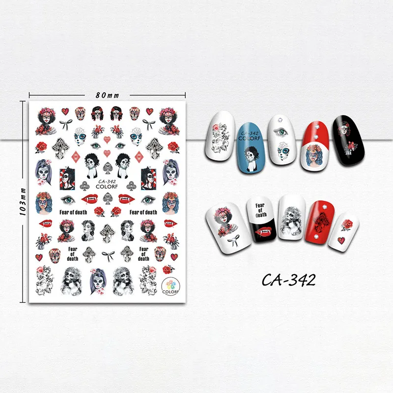 Halloween Nail Stickers Nail Art Stickers Decals Pumpkin Black Cat Bat Spider Web Nail Decals for DIY Nail Art Decorations 
Halloween Nail Stickers Nail Art Stickers Decals Pumpkin Black Cat Bat Spider Web Nail Decals for DIY Nail Art Decorations