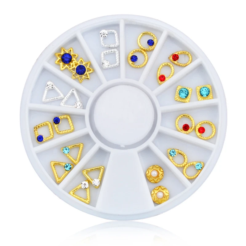 Mix Design Gold Silver Metal Nail Decoration Wheel Charm Rhinestone Nail Accessories Tools
Mix Design Gold Silver Metal Nail Decoration Wheel Charm Rhinestone Nail Accessories Tools