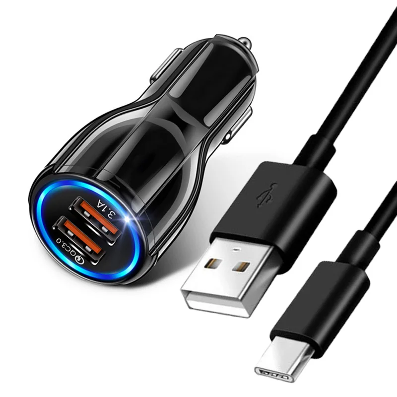 USB Car Charger Type C Phone Charger Cable For Samsung S21 S20 Ultra A22 F62 F52 M42 M12 5G QC3.0 3.1A Fast Charger Car-Charger
USB Car Charger Type C Phone Charger Cable For Samsung S21 S20 Ultra A22 F62 F52 M42 M12 5G QC3.0 3.1A Fast Charger Car-Charger