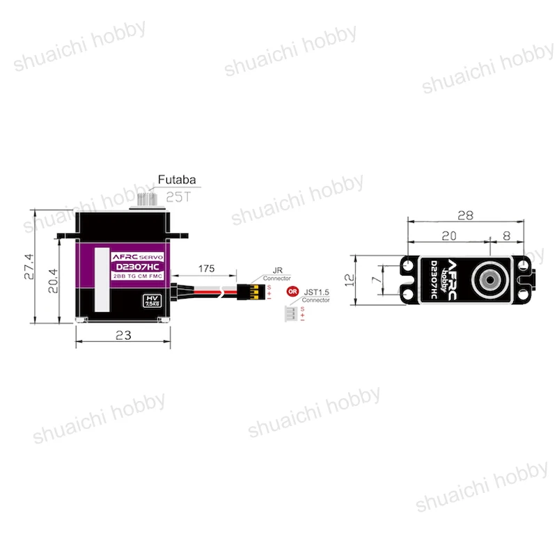 AFRC-D2307HC Full Metal Micro Digital Servo Large Torque High Speed Steering Gear DIY for RC Helicopter/Fixed Wing Drone/Boat
AFRC-D2307HC Full Metal Micro Digital Servo Large Torque High Speed Steering Gear DIY for RC Helicopter/Fixed Wing Drone/Boat