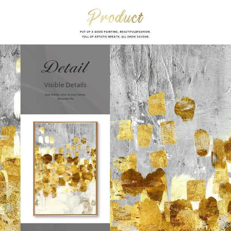 Nordic Abstract Golden Foil Canvas Painting Modern Grey Gold Wall Art Posters and Prints Pictures For Living Room Home Decor
Nordic Abstract Golden Foil Canvas Painting Modern Grey Gold Wall Art Posters and Prints Pictures For Living Room Home Decor