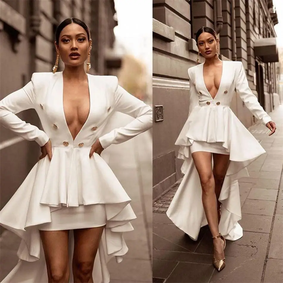 Deep V-neck Elegant Party Prom Dress Women 2021 Autumn New Ruffled Skirt Satin Long-sleeved Evening Irregular Dresses
Deep V-neck Elegant Party Prom Dress Women 2021 Autumn New Ruffled Skirt Satin Long-sleeved Evening Irregular Dresses