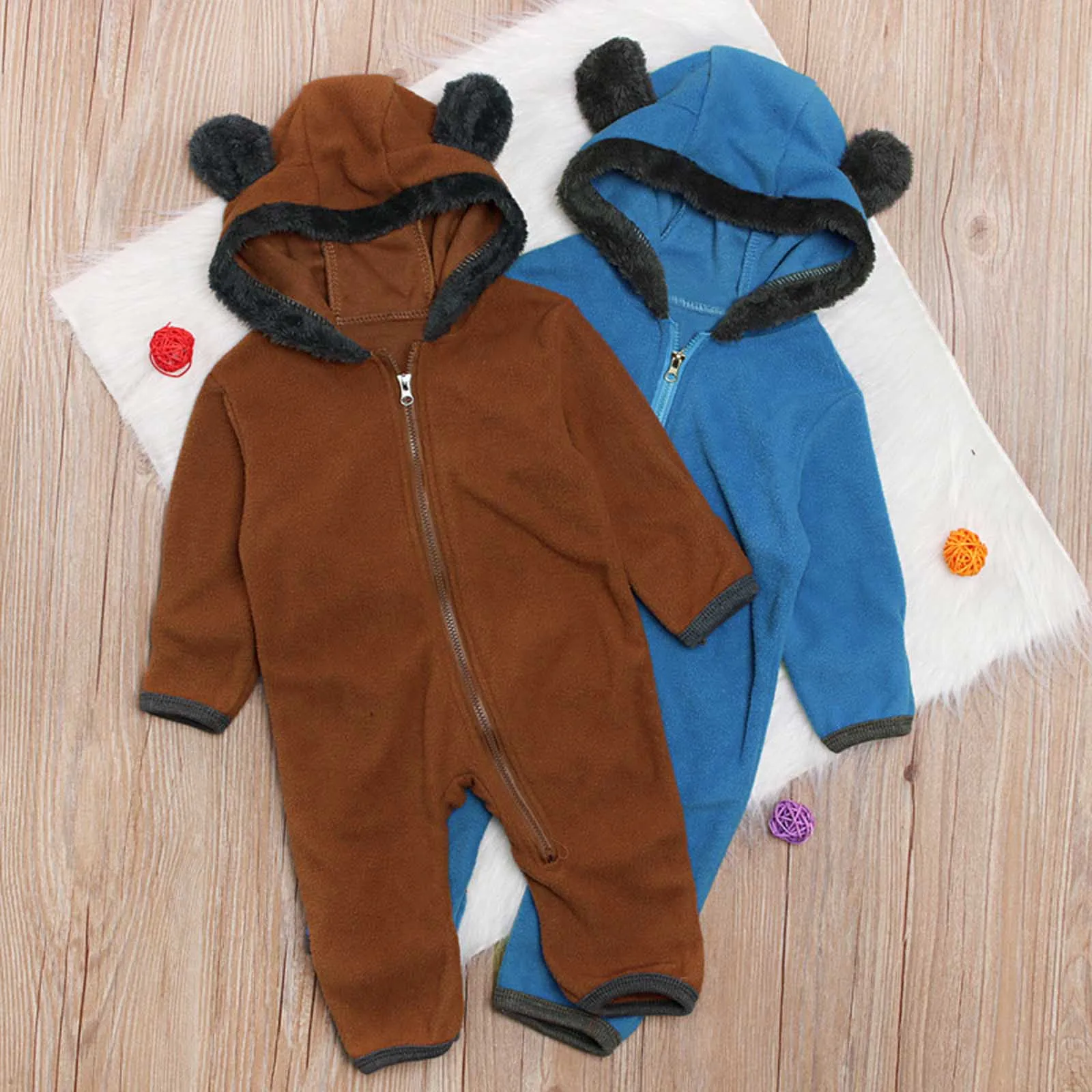 Infant Baby Solid Rompers Hooded Jumpsuit Baby Clothing Toddler Baby Boys Girl Winter Bear Zipper Hooded One-piece Romper Set
Infant Baby Solid Rompers Hooded Jumpsuit Baby Clothing Toddler Baby Boys Girl Winter Bear Zipper Hooded One-piece Romper Set