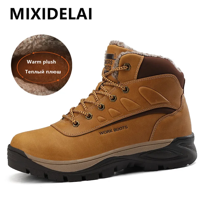 Brand Winter Leather Men Boots Plush Warm Men Snow Boots Outdoor Non-slip Hiking Boots Men Winter Shoes Men Sneakers Size 40-47
Brand Winter Leather Men Boots Plush Warm Men Snow Boots Outdoor Non-slip Hiking Boots Men Winter Shoes Men Sneakers Size 40-47