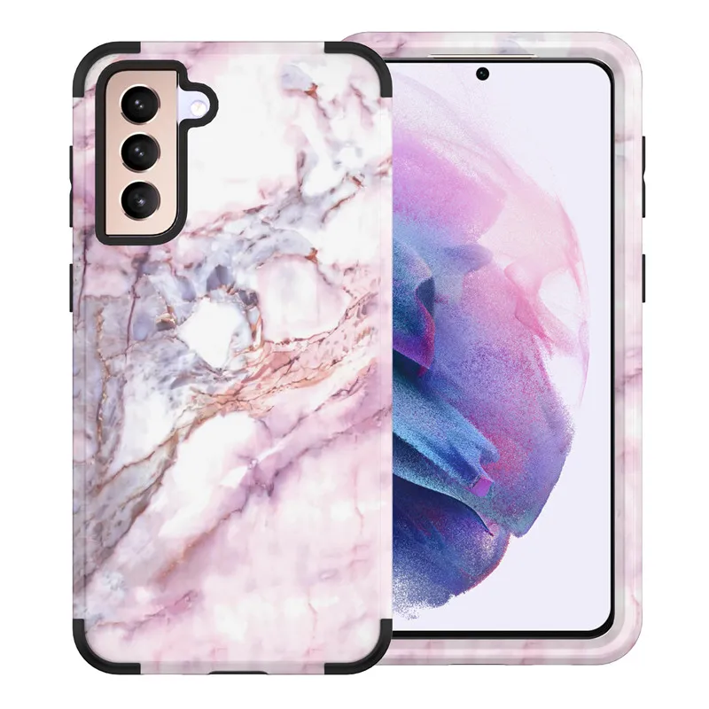 

Matte Marble Front&Back 360 Phone Case Samsung s9 s10 note10 s21 Plus note20Ultra note8 note9 Shockproof Anti Knock Hybrid Armor