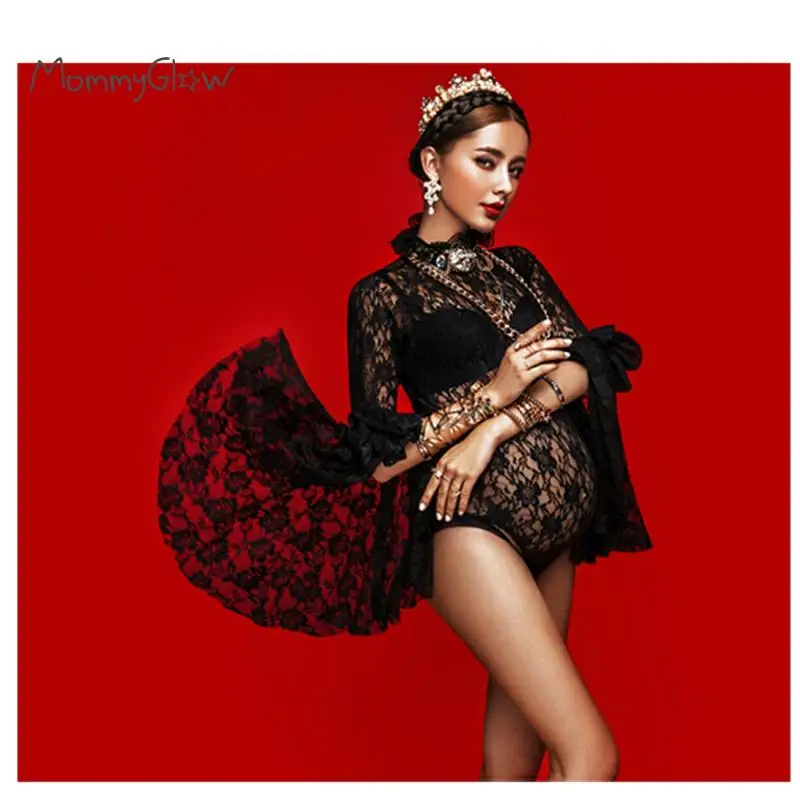 Lace Bodysuit Maternity Photography Props pregnancy Photo Shoot Jumpsuits For Pregnant Women Flared sleeves see-through
Lace Bodysuit Maternity Photography Props pregnancy Photo Shoot Jumpsuits For Pregnant Women Flared sleeves see-through