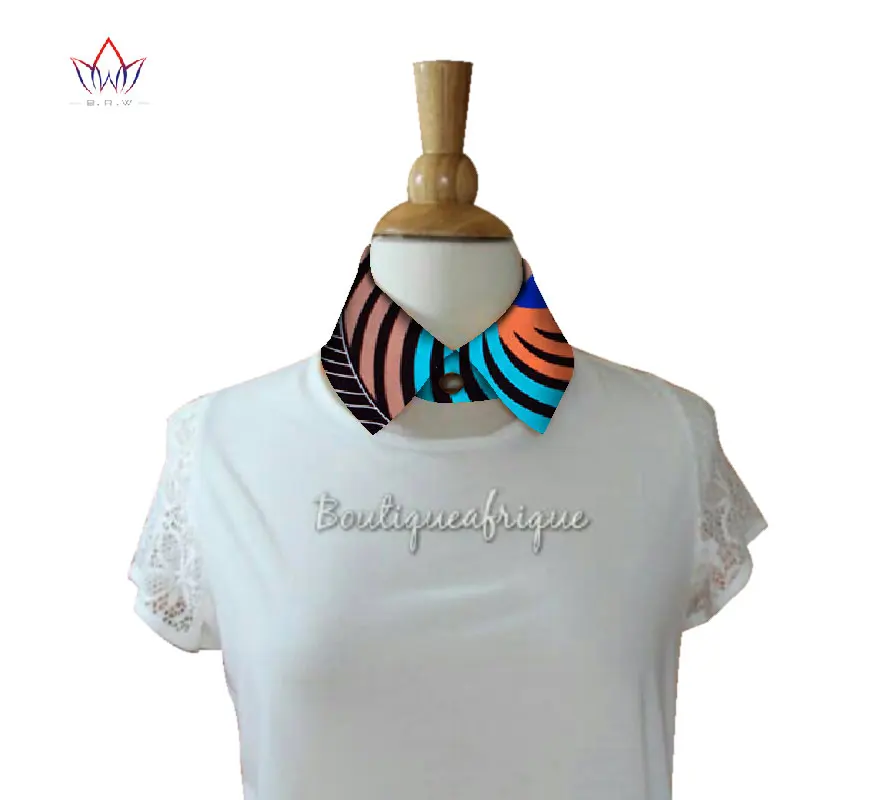 BRW Sweet African Print Collar Ankara Handmade Detachable Accessories Choker Necklaces For Women Statement Necklace WYX21 | Украшения и
