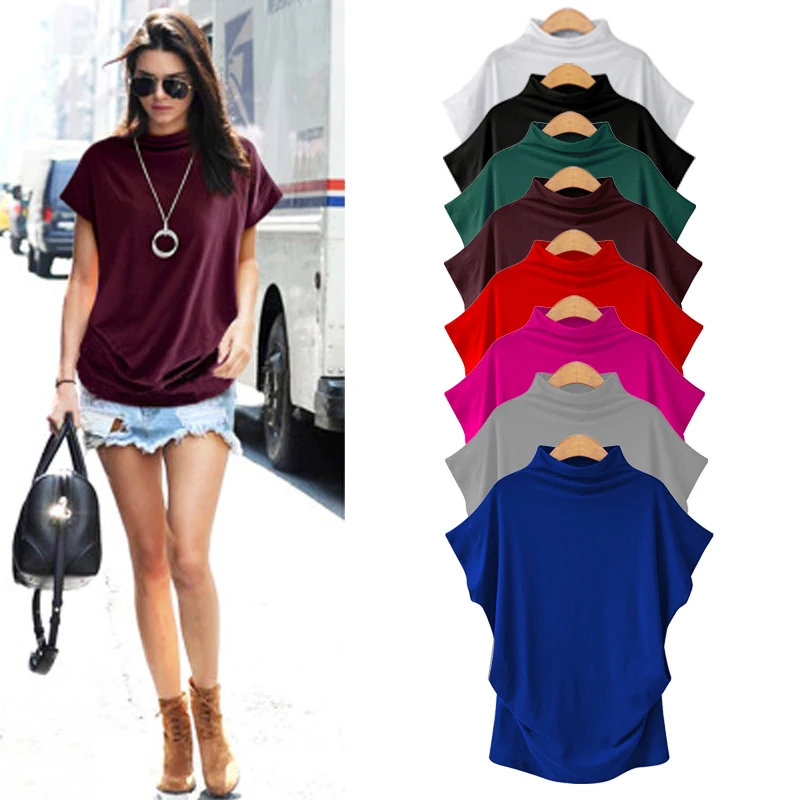 S-6XL 2020 New Casual Loose Women Shirts Summer Short Sleeve Turtleneck Lady Tops Plus Size Oversize Tee Black Red Blusas Mujer
S-6XL 2020 New Casual Loose Women Shirts Summer Short Sleeve Turtleneck Lady Tops Plus Size Oversize Tee Black Red Blusas Mujer