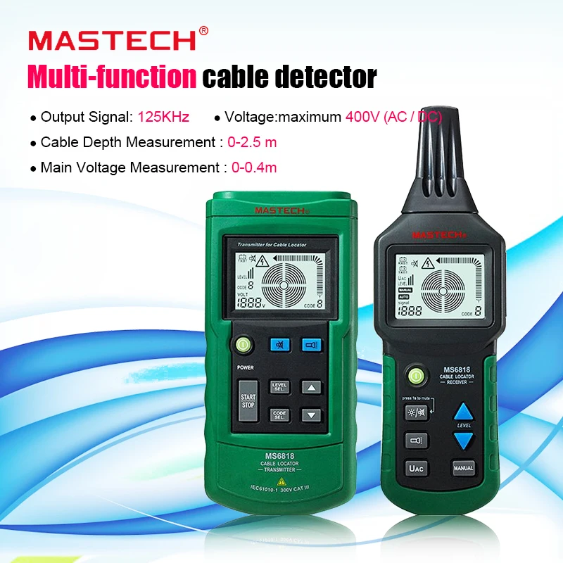 Портативный проводной кабель Mastech MS6818 трекер для поиска металлических труб