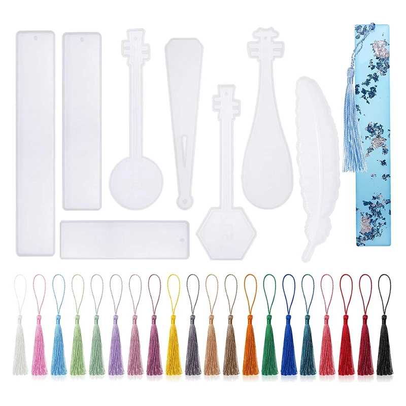 68 Pcs Resin Bookmark Craft,Silicone Bookmark Epoxy Mold with Colorful Tassels for Bookmark Craft Making DIY Jewelry
68 Pcs Resin Bookmark Craft,Silicone Bookmark Epoxy Mold with Colorful Tassels for Bookmark Craft Making DIY Jewelry