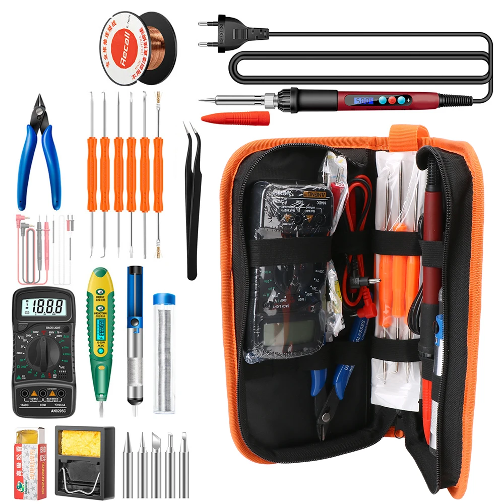 220V Welding Tool 60W Soldering Tips Rework Digital Electric Soldering Iron Kit Set Ceramic Heater Temperature Adjustable
220V Welding Tool 60W Soldering Tips Rework Digital Electric Soldering Iron Kit Set Ceramic Heater Temperature Adjustable