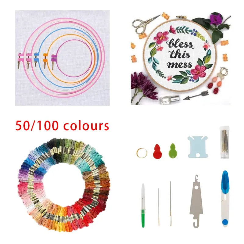 50/100 Colors DIY Knitting Sewing Tools Embroidery Pen Punch Needle Kit Craft Embroidery Threads Cross Stitch Embroidery Hoop
50/100 Colors DIY Knitting Sewing Tools Embroidery Pen Punch Needle Kit Craft Embroidery Threads Cross Stitch Embroidery Hoop