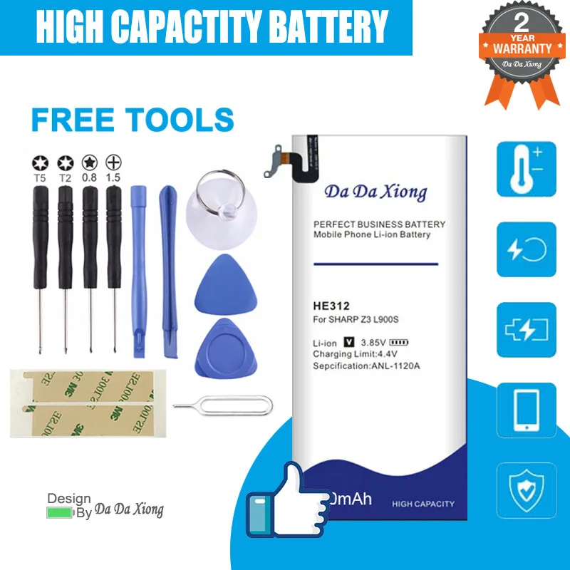 3900mAh HE312 Новый Сменный аккумулятор для SHARP Z3 L900S FS8009 высокое качество
3900mAh HE312 Новый Сменный аккумулятор для SHARP Z3 L900S FS8009 высокое качество