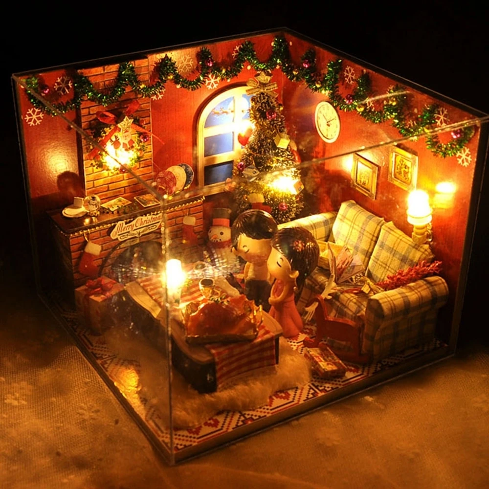 Miniature Toy House Diy DIY House Wooden Simulation Furniture Christmas Simulation Room Charming Lighting Children's Gift
Miniature Toy House Diy DIY House Wooden Simulation Furniture Christmas Simulation Room Charming Lighting Children's Gift