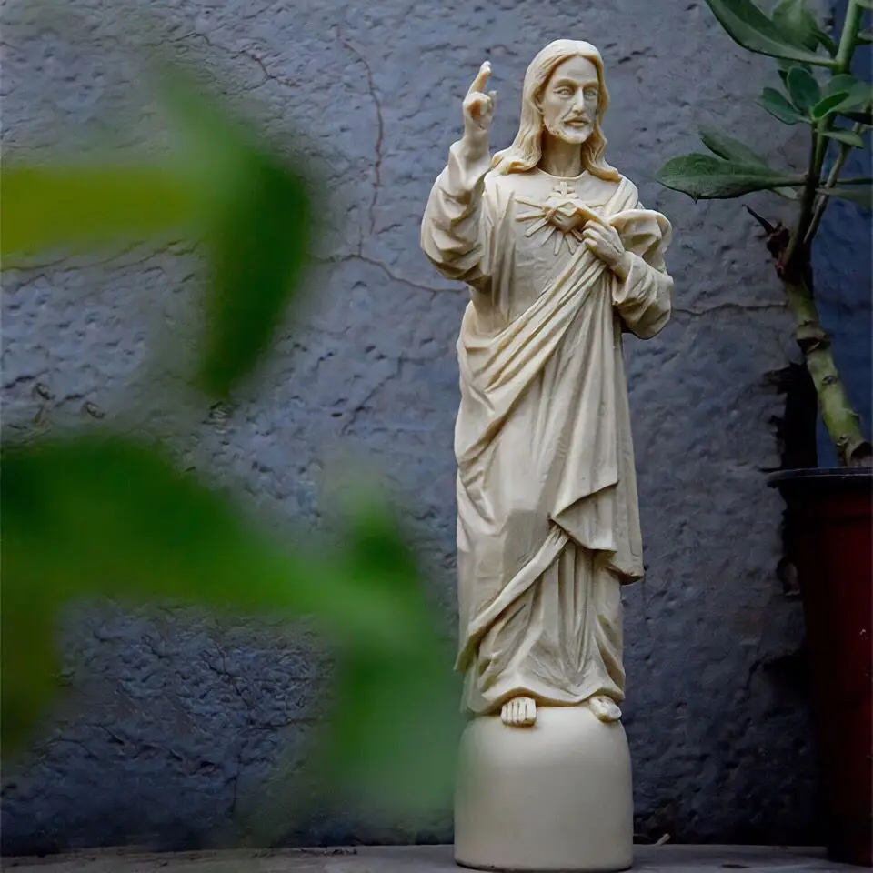 Catholic Gift Resin Imitation Wood Carving Jesus Sacred Heart Whole Body Ornaments (22. 5cm)
Catholic Gift Resin Imitation Wood Carving Jesus Sacred Heart Whole Body Ornaments (22. 5cm)