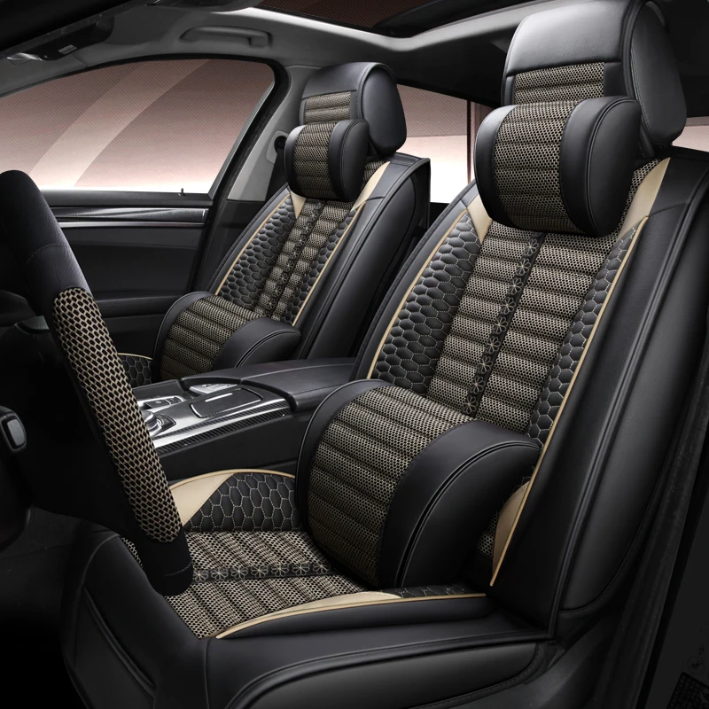 Full Coverage PU Leather car seat cover flax fiber auto seats covers for fiat 500 500l 500x albea bravo ducato fiorino freemont |