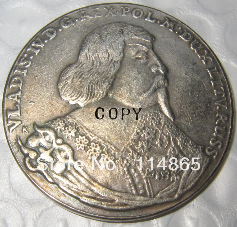 Польша: 1636 Talar VLADISLAW IV Rex polona COPY Реплика монет медали памятные монеты|Безвалютные