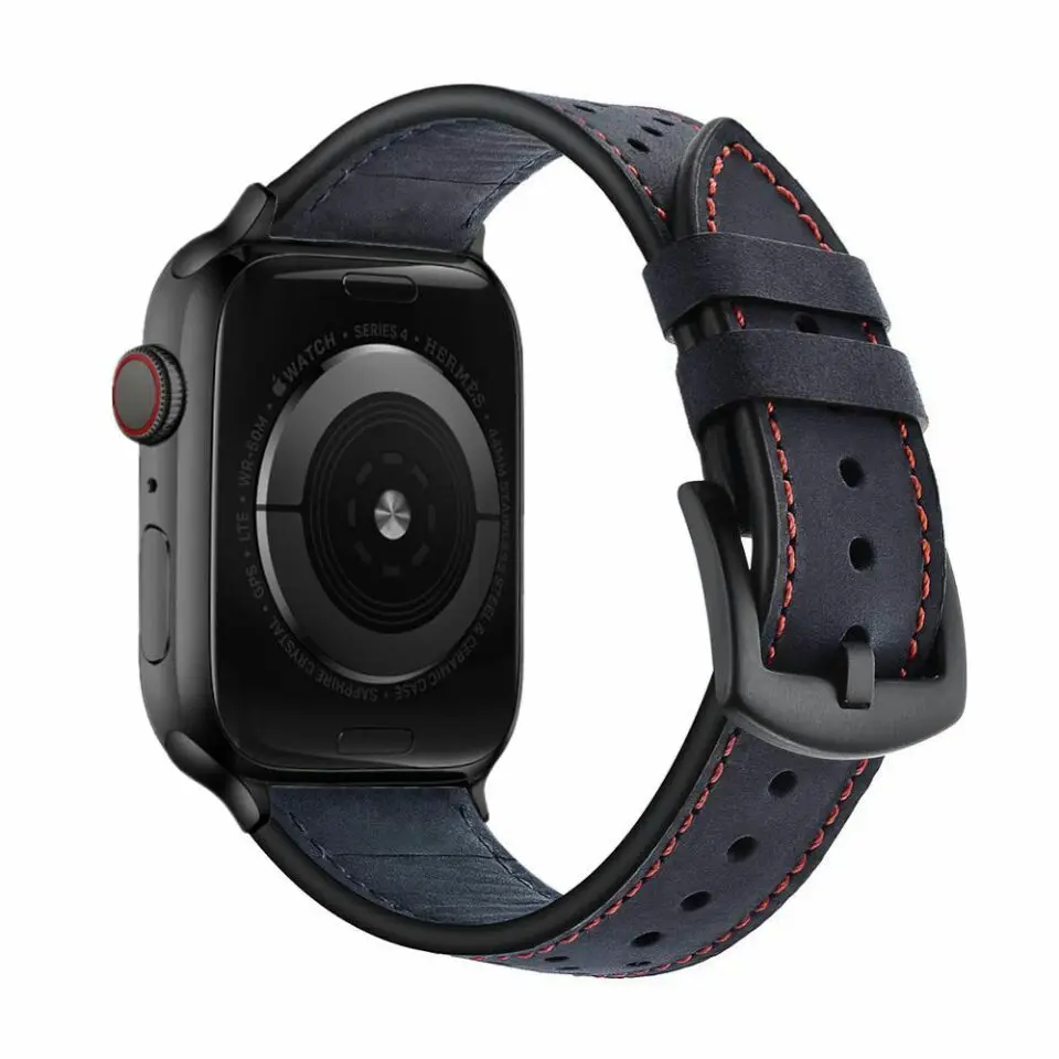 Ремешок из натуральной кожи для Apple Watch Band SE 6 5 40 мм 44 браслет iWatch Series 4 3 2 1 38 42 |