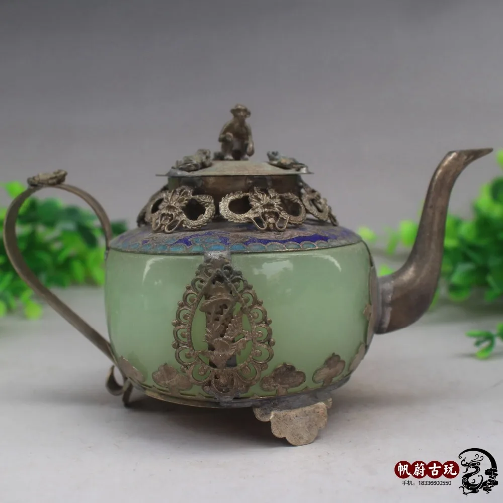 Античный медный мешок, натуральный нефрит, длинный горшок для чая, поделки, декоративные украшения, домашний декор
Античный медный мешок, натуральный нефрит, длинный горшок для чая, поделки, декоративные украшения, домашний декор