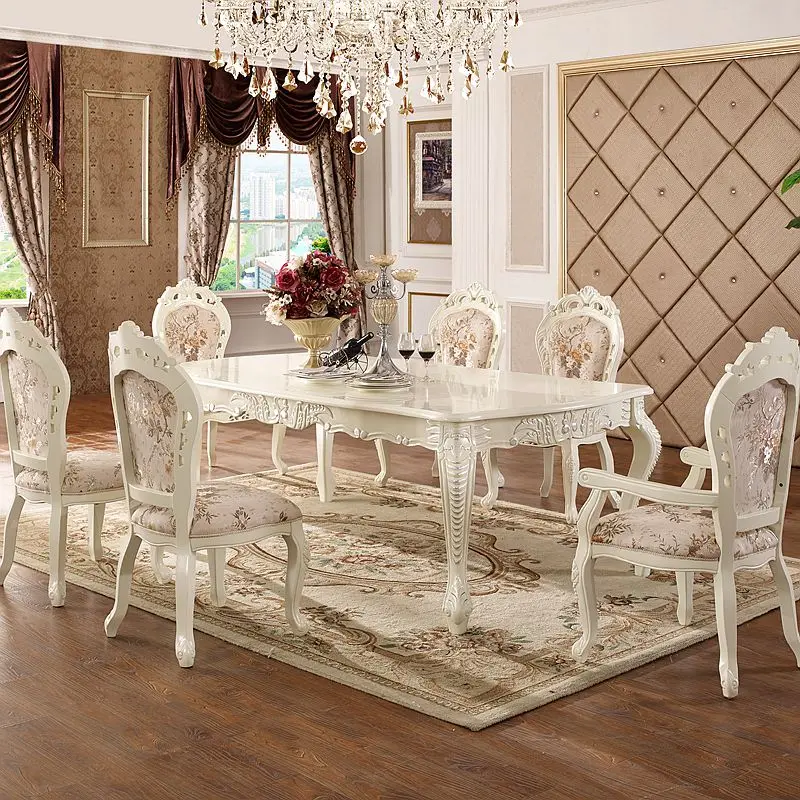 Northern Europe Royal Style Dining Rectangular Table And Chair Combination Solid Wood Classical High-End Restaurant Furniture
Northern Europe Royal Style Dining Rectangular Table And Chair Combination Solid Wood Classical High-End Restaurant Furniture