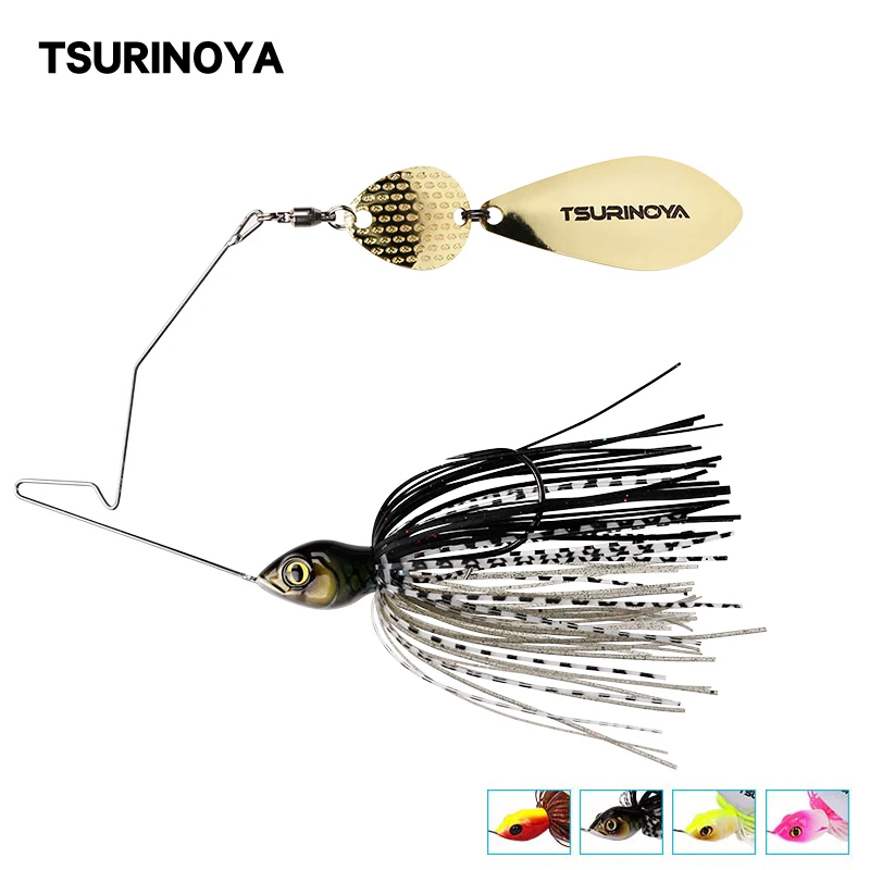 

TSURINOYA Metal Spoon Spinner Bait 12g 18g Buzzbait Bass Pike Fishing Lure Profession Rubber Skirt Sequins Jigging Wobblers