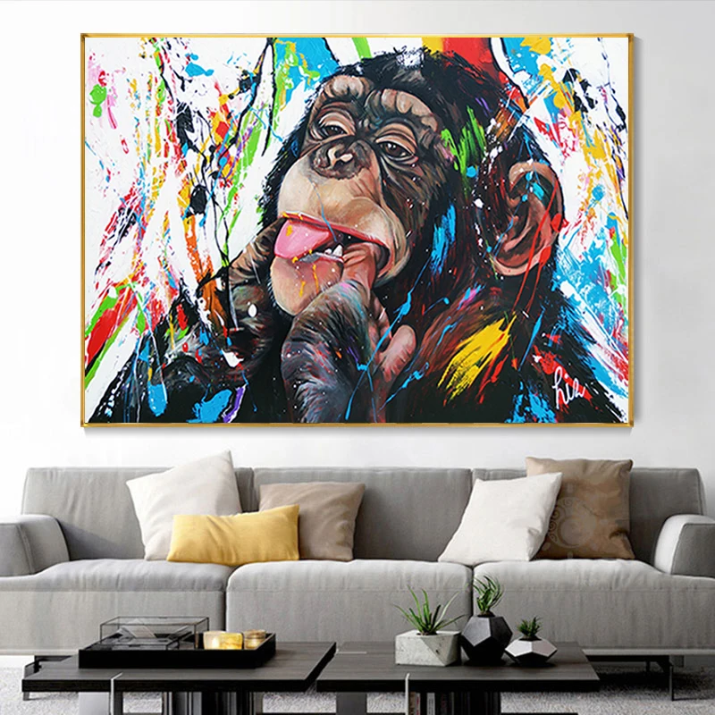 Colorful Graffiti Cute Monkey Canvas Painting Art Poster and Prints Art Painting Wall Pictures for Living Room Home Decoracion
Colorful Graffiti Cute Monkey Canvas Painting Art Poster and Prints Art Painting Wall Pictures for Living Room Home Decoracion