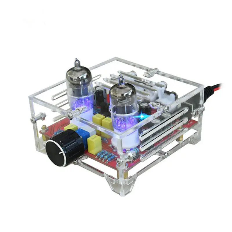 

XH-A201 Hifi 6J1 Class A Bile Tube Preamplifier Amplifier Audio Finished Board With Acrylic Chassis