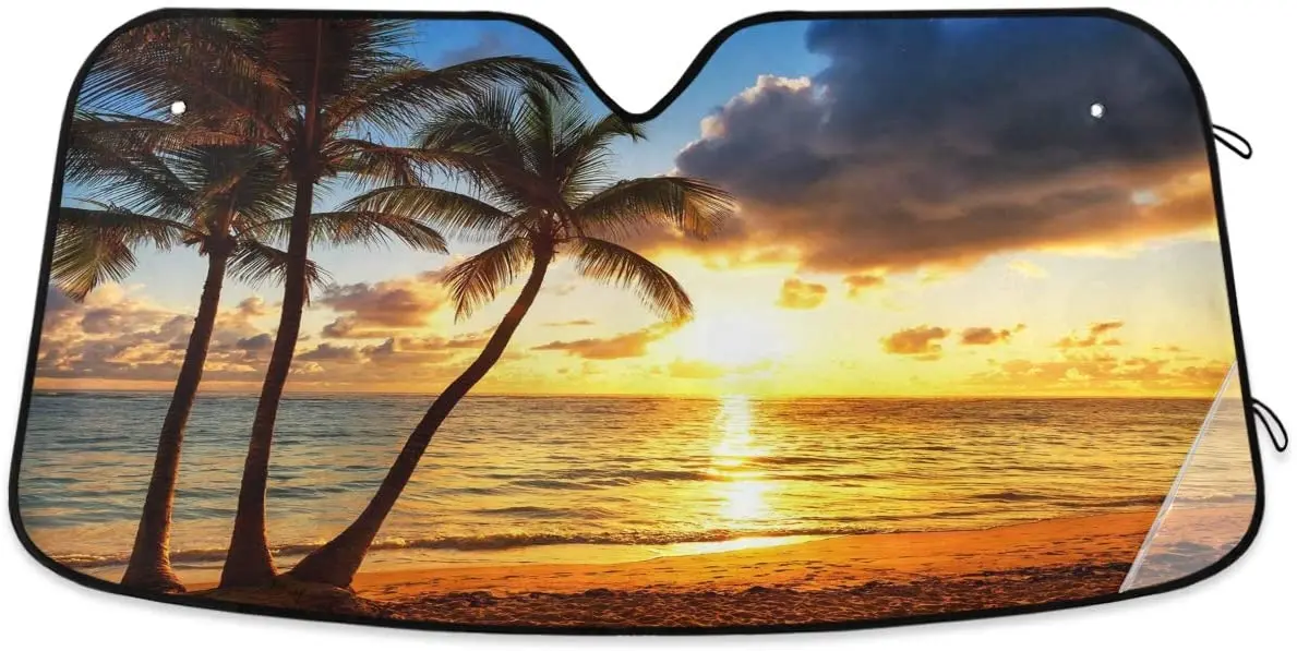 Car sunshade Oarencol Palm Tree Car Windshield Sun Shade Tropical Sunset Beach Ocean Foldable UV Ray Sun Visor Protector
Car sunshade Oarencol Palm Tree Car Windshield Sun Shade Tropical Sunset Beach Ocean Foldable UV Ray Sun Visor Protector