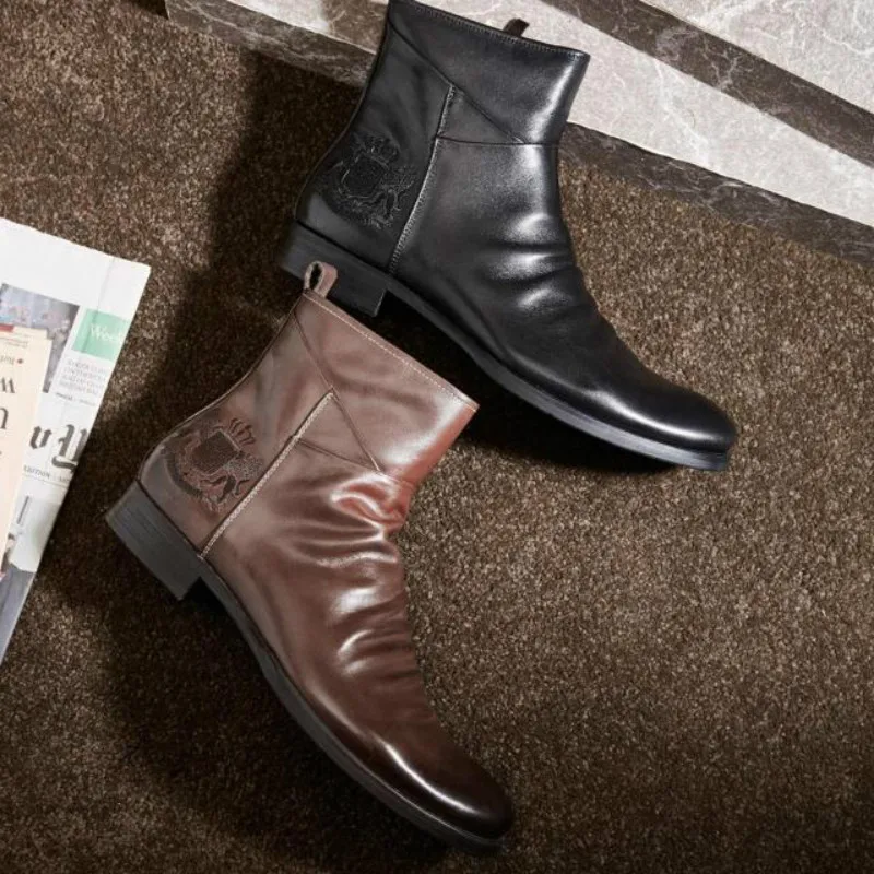 Новинка Осень-зима 2021, повседневные мужские ботинки в британском стиле, Нескользящие трендовые высокие ботинки с высоким берцем 
Новинка Осень-зима 2021, повседневные мужские ботинки в британском стиле, Нескользящие трендовые высокие ботинки с высоким берцем