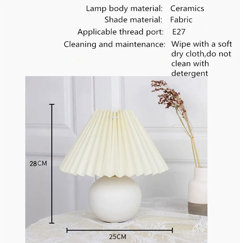 Pleated Table Lamp Ceramic Table Lamp Living Room Home Decoration Children's Room Bedside Creative Net Red Night Light
Pleated Table Lamp Ceramic Table Lamp Living Room Home Decoration Children's Room Bedside Creative Net Red Night Light