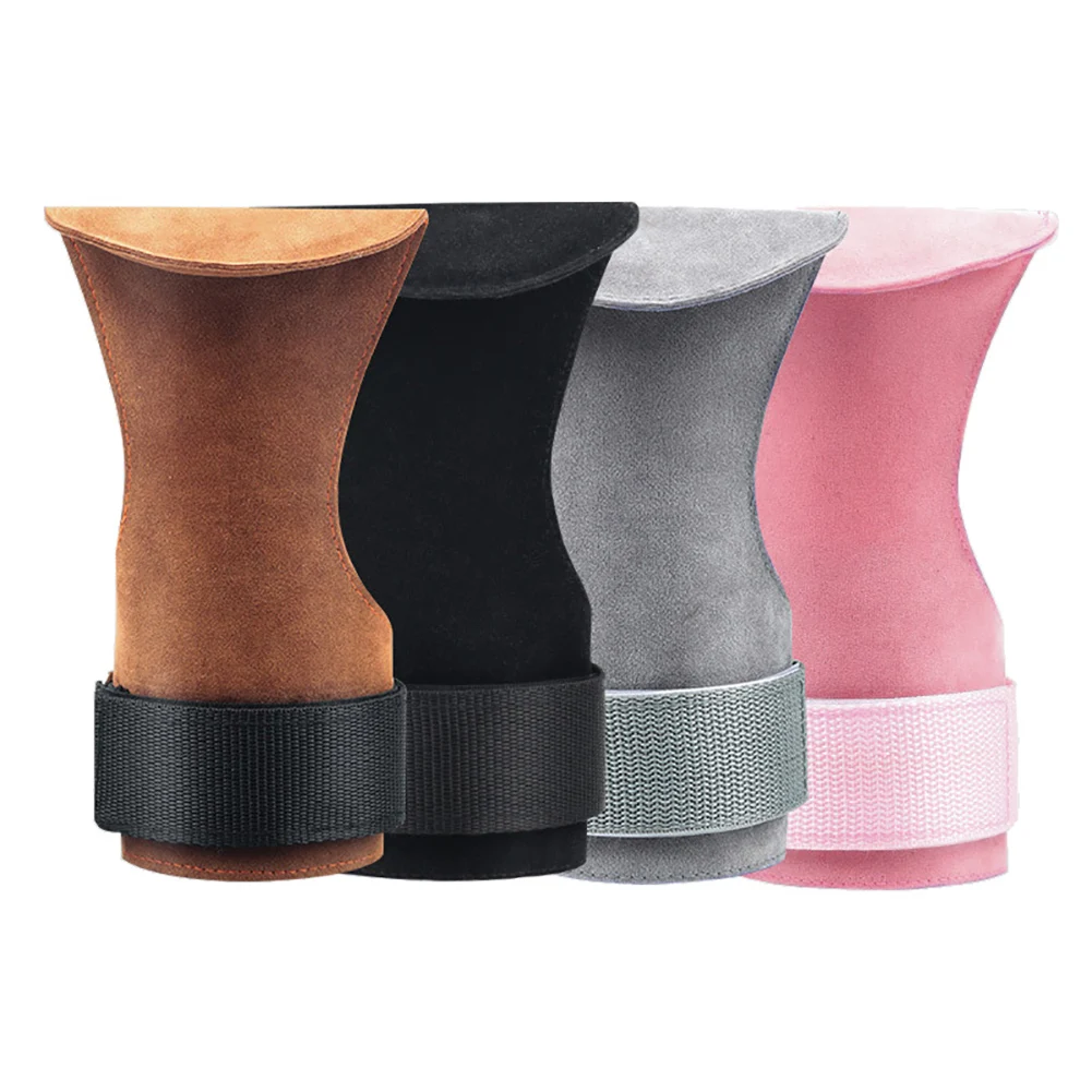 1 Pair Faux Leather Anti-Skid Hand Grip Weight Lifting Wrist Palm Guard Gloves