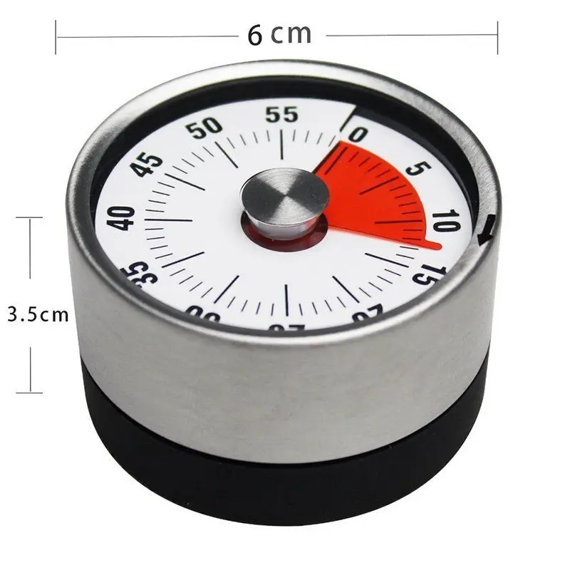 Stainless Steel Mechanical Kitchen Timer Magnet Round Shape 60 Minutes Countdown Cooking Clock Alarm Time Reminder
Stainless Steel Mechanical Kitchen Timer Magnet Round Shape 60 Minutes Countdown Cooking Clock Alarm Time Reminder