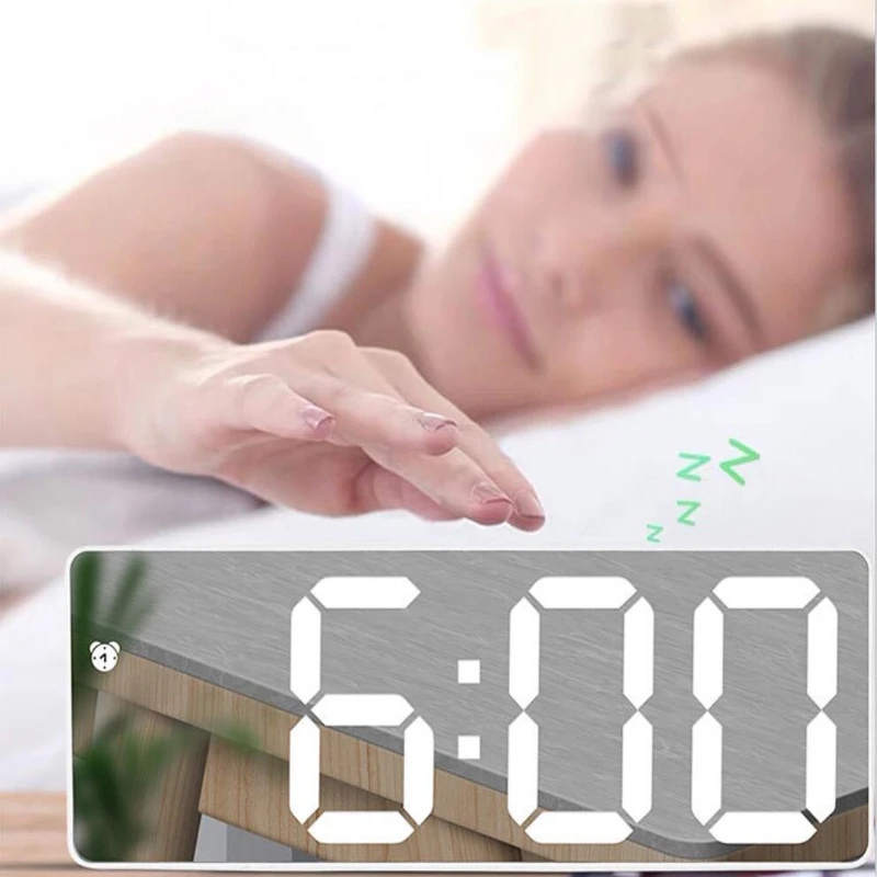 Nordic Minimalist Style Digital Alarm Clock Mirror LED Clock Night Light Digital Alarm Clock Snooze Display Timetable Decoration
Nordic Minimalist Style Digital Alarm Clock Mirror LED Clock Night Light Digital Alarm Clock Snooze Display Timetable Decoration