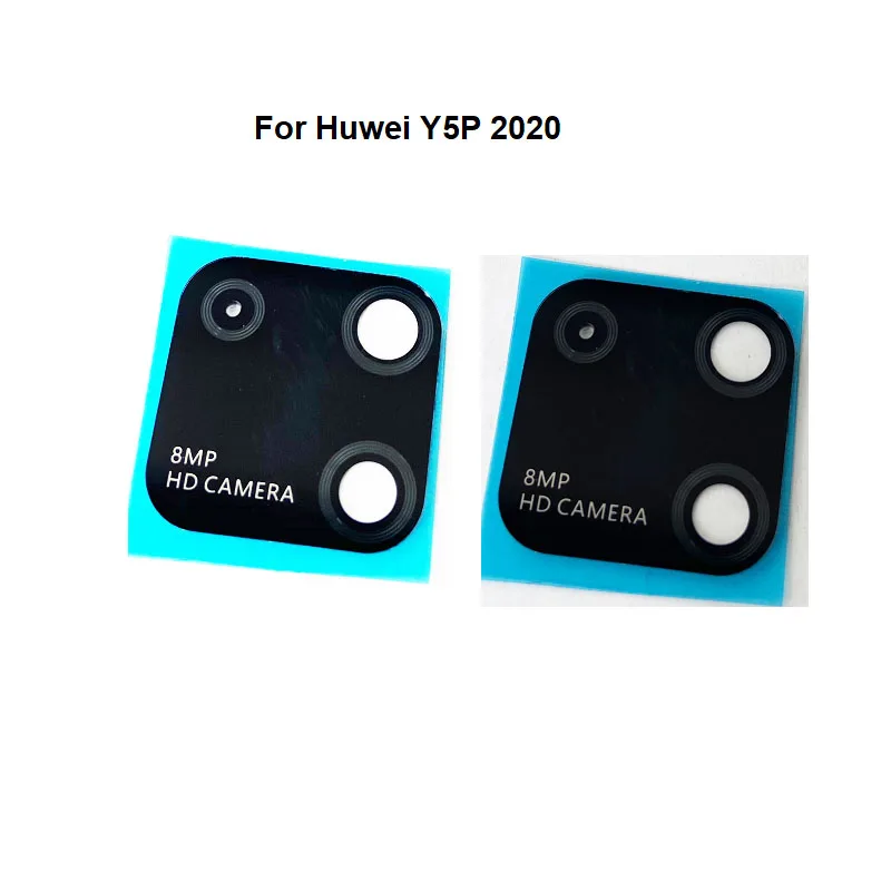 Задняя камера с линзой и стеклянным корпусом для Huawei Y5P 2020, комплект из 2 штук с клейкой лентой.