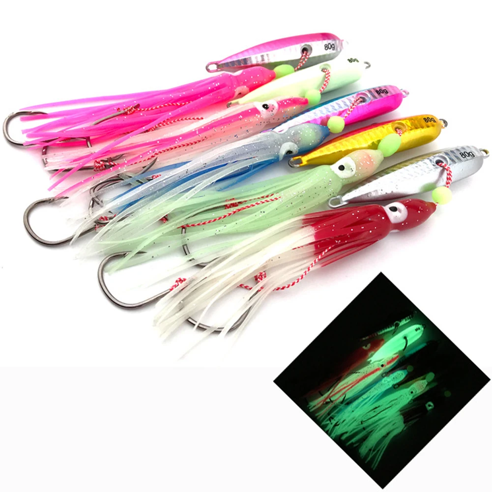 Rubber Jig Fishing Lure Weights 40-80g Metal Isca Artificial Glow In The Dark Bait Squid Hook Bass Freshwater Saltwater Pesca
Rubber Jig Fishing Lure Weights 40-80g Metal Isca Artificial Glow In The Dark Bait Squid Hook Bass Freshwater Saltwater Pesca