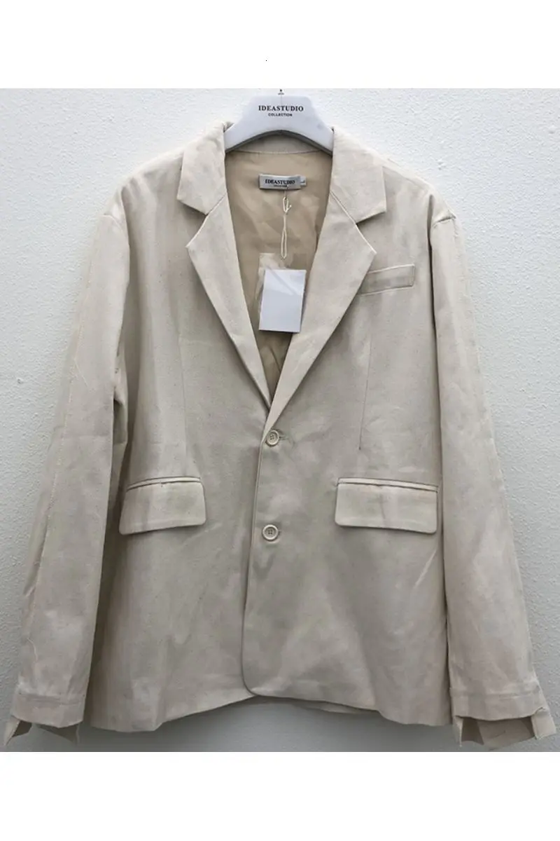 2020 Spring And Autumn New Youth Fashion Men's Loose Solid Color No Slit Suit Fashion Casual Single Breasted Top Beige/black
2020 Spring And Autumn New Youth Fashion Men's Loose Solid Color No Slit Suit Fashion Casual Single Breasted Top Beige/black