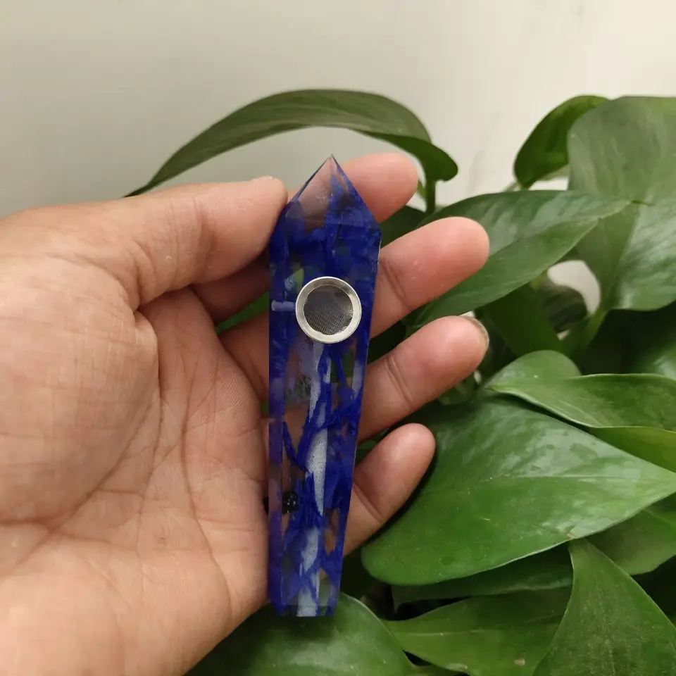 Blue Smelted Crystal Smoking Pipe Hand Polished crystal point Home Decoration Christmas gifts
Blue Smelted Crystal Smoking Pipe Hand Polished crystal point Home Decoration Christmas gifts