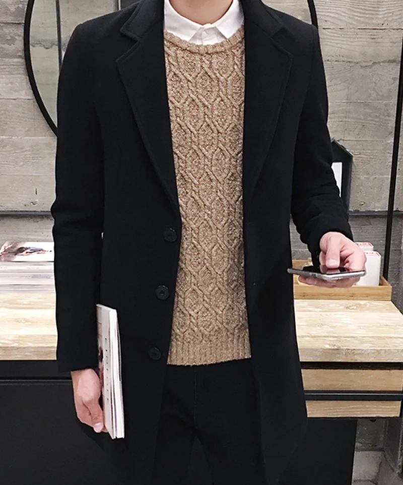 Vogue Nice Autumn Mens Long Trench Coat Fashion Woolen Jacket Casual Long Sleeve Solid Overcoats Outwear Mens Jackets And Coats
Vogue Nice Autumn Mens Long Trench Coat Fashion Woolen Jacket Casual Long Sleeve Solid Overcoats Outwear Mens Jackets And Coats